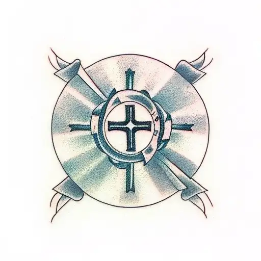 Just a Cross with the word SP concealed  tattoo design idea