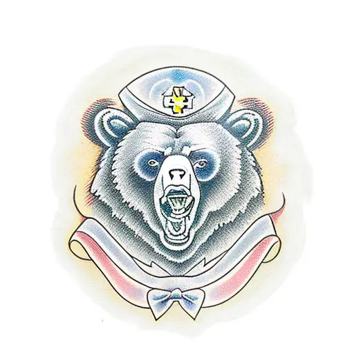 bears face tattoo design idea