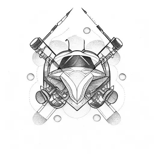 cardiogram motorcycle snowboard tattoo design idea