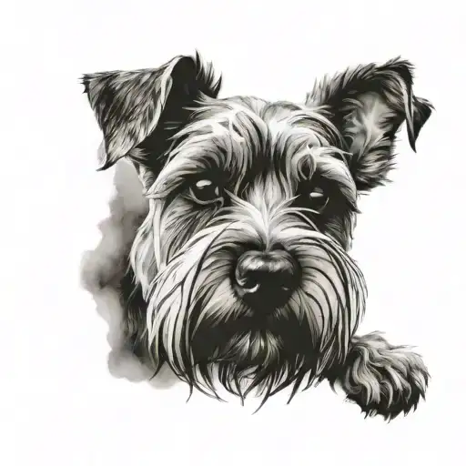 miniature schnauzer surrounded tattoo design idea
