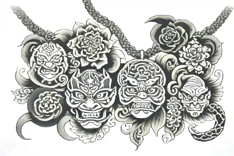Necklace tattoo design idea