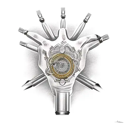 brass knuckle tattoo design idea
