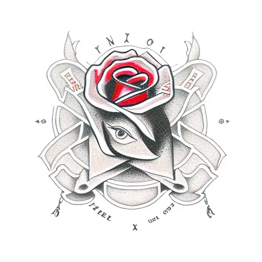 ankh cross with rose tattoo design idea