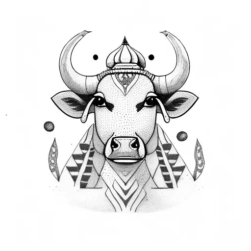 indian cow, fresh, organic milk tattoo design idea