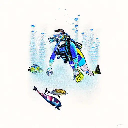 Scuba diving tattoo design idea