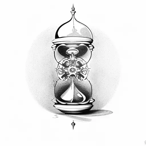 memento mori in hourglass tattoo design idea