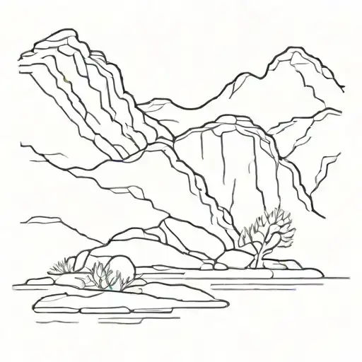 red rock tattoo design idea