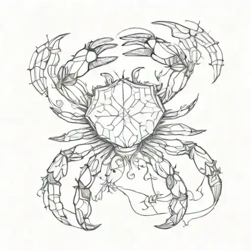 crab mendala forearm wrist tattoo design idea