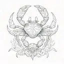 cancer aries capricorn water crab tattoo design idea