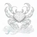 cancer aries capricorn water crab tattoo design idea