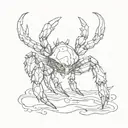 cancer aries capricorn water crab tattoo design idea