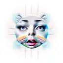 alternative reality face tattoo design idea