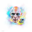 alternative reality face tattoo design idea