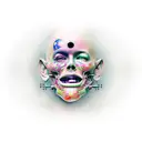 alternative reality face tattoo design idea