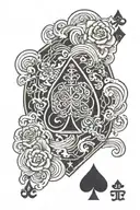 Ace of spades card with japanese waves overlapping it tattoo design idea