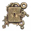 old lock and key  tattoo design idea