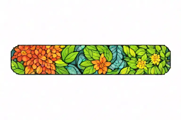 tattoo that goes around wrist and looks like a thin beaded bracelet with geometric pattern in seed beads tattoo design idea