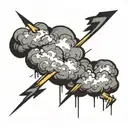 tattoo stencil art clouds layered and lighting with lighting bolts tattoo design idea
