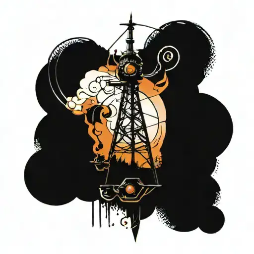 radio tower tattoo design idea