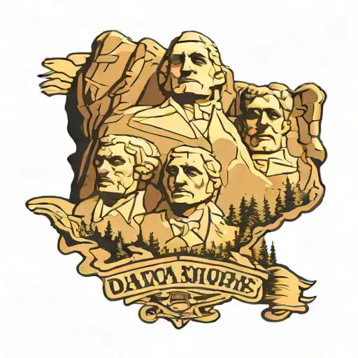 Mount Rushmore with dakota text tattoo design idea