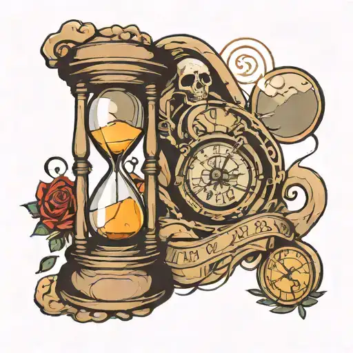 Sisyphus. Hourglass. Time. Memento mori. tattoo design idea