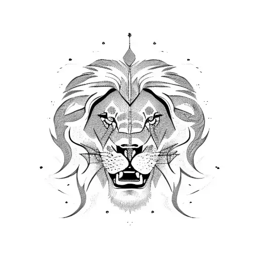 Angry Lion tattoo design idea