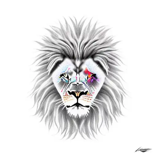 Angry Lion tattoo design idea