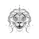 Angry Lion tattoo design idea