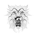 Angry Lion tattoo design idea