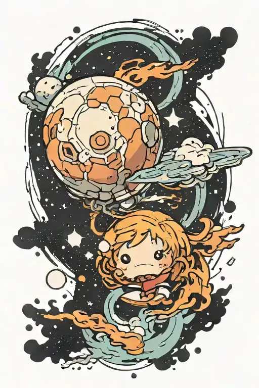 A round a meteor that fell   tattoo design idea