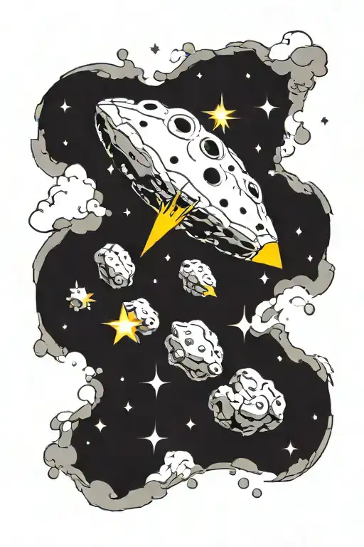 A round meteor that fell   tattoo design idea