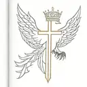 hawk crown cross tattoo design idea