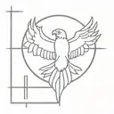 hawk crown cross tattoo design idea