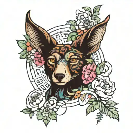 A tattoo design of an animal activist symbol intertwined with vibrant flowers and greenery, representing the client's passion for protecting wildlife and the environment tattoo design idea