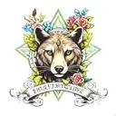 A tattoo design of an animal activist symbol intertwined with vibrant flowers and greenery, representing the client's passion for protecting wildlife and the environment tattoo design idea