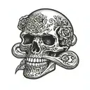 skull candy finger over mouth tattoo design tattoo design idea