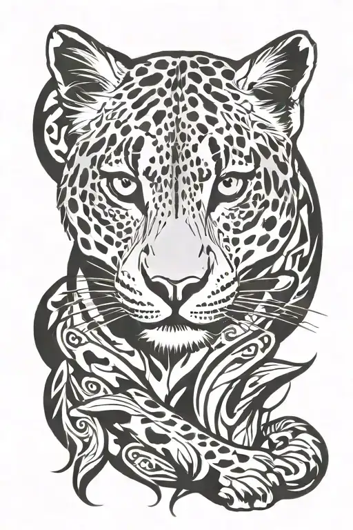 snow leopard tattoo design idea