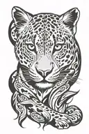 snow leopard tattoo design idea