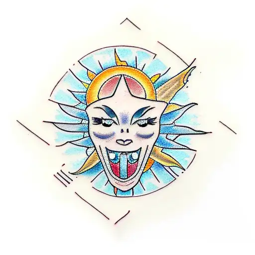 Sun and Moon tattoo design idea