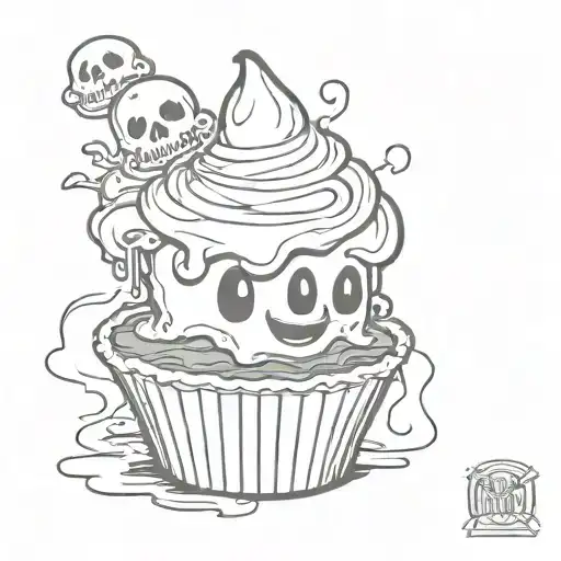 lil halloween cupcake ghost tattoo design tattoo design idea