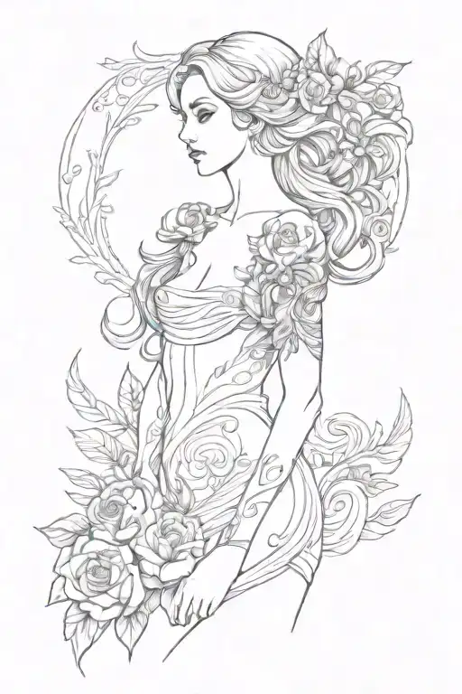 full body Aphrodite realistic sexy girl shoulder tattoo tattoo design idea