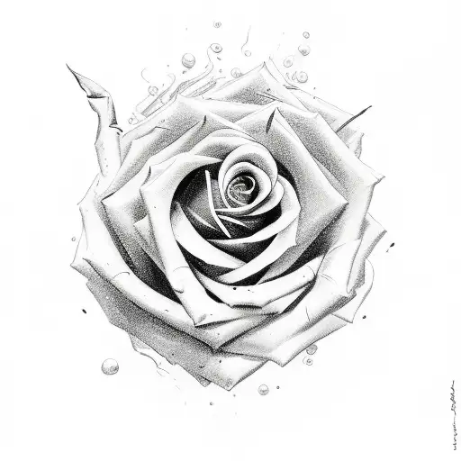 Fire rose  tattoo design idea