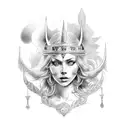 freya human goddess  tattoo design idea