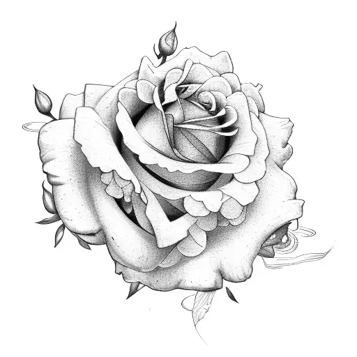 rose, carnation, daffodil, and marigold boquet tattoo design idea