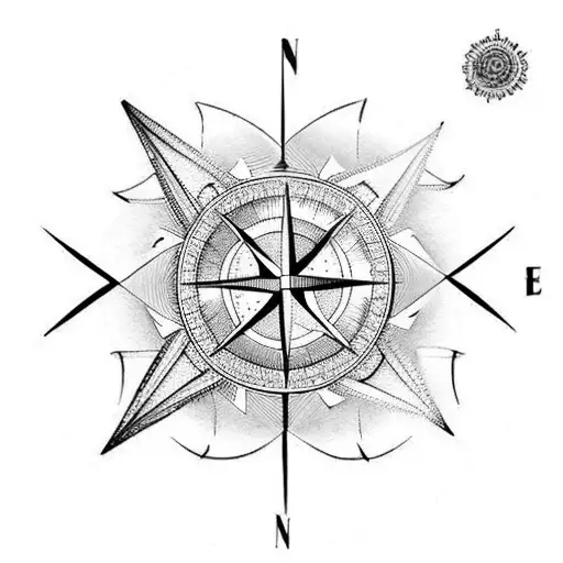 Compass tattoo design idea