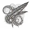 feather and infinity symbol tattoo design idea