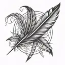 feather and infinity symbol tattoo design idea