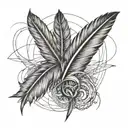 feather and infinity symbol tattoo design idea