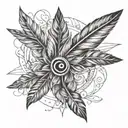feather and infinity symbol tattoo design idea