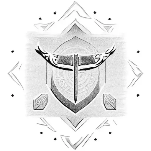 Thors Hammer Polynesian tattoo design idea